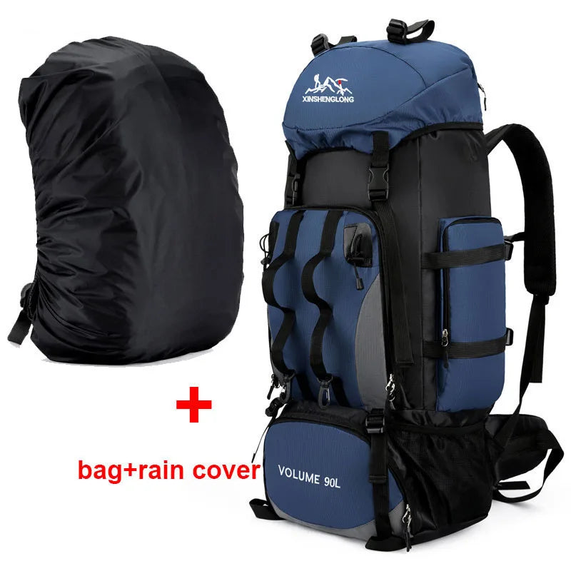 Sac de sport 90L étanche, résistant et imperméable, grande capacité pour randonnée, trekking et camping