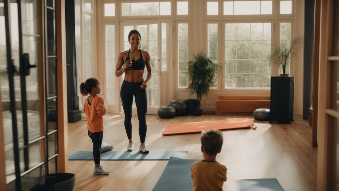 Entraînement fitness à la maison en famille