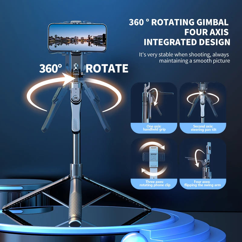 360 ° Trépied de téléphone extensible tout-en-un, perche à Selfie avec télécommande SportMix