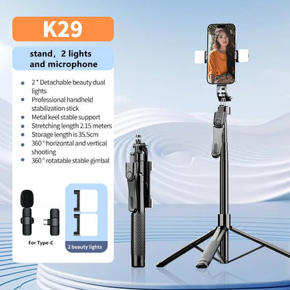 360 ° Trépied de téléphone extensible tout-en-un, perche à Selfie avec télécommande SportMix