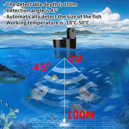 Détecteur de poisson portable XF03, sonar, profondeur de 100m