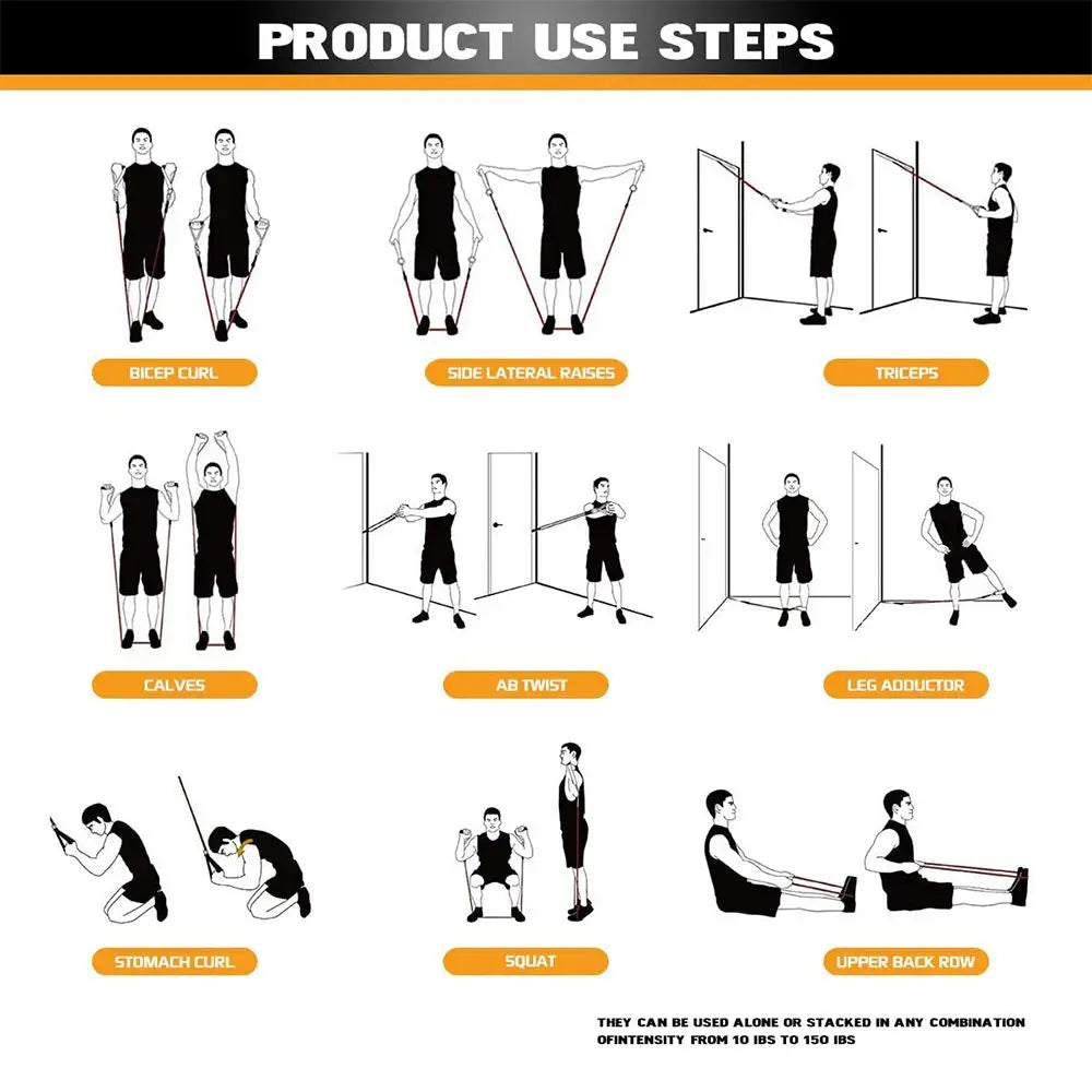 Ensemble de bandes de résistance, équipement de musculation à domicile, équipement de musculation professionnel, bandes élastiques