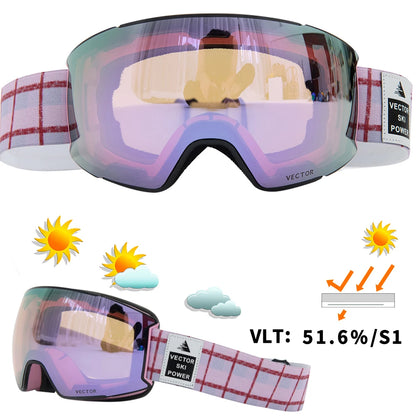 Lunettes de Ski pour homme et femme, avec revêtement Anti-buée, protection UV400