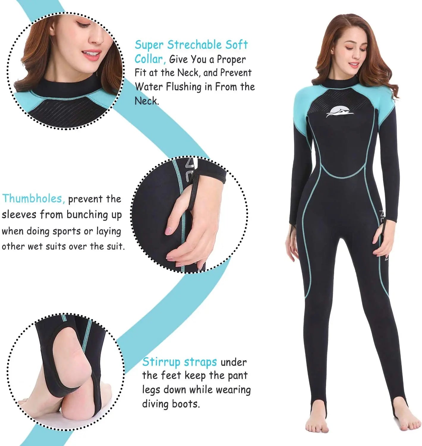 Combinaison humide complète en néoprène pour femmes, 2mm, pour plongée, Snorkeling, surf, natation, canoë dans l'eau froide, sangle arrière à fermeture éclair