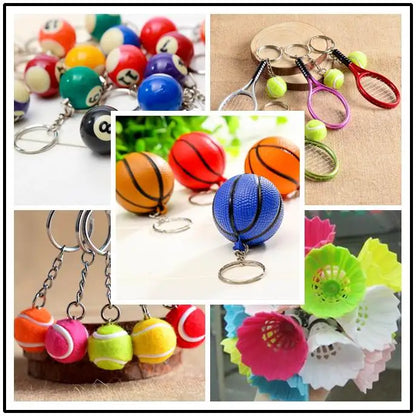 Porte-clés mini balle de tennis, pendentif de sac