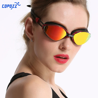 Lunettes de natation anti-buée pour hommes et femmes, protection UV, réglables, professionnelles, étanches, imperméables COPOZZ