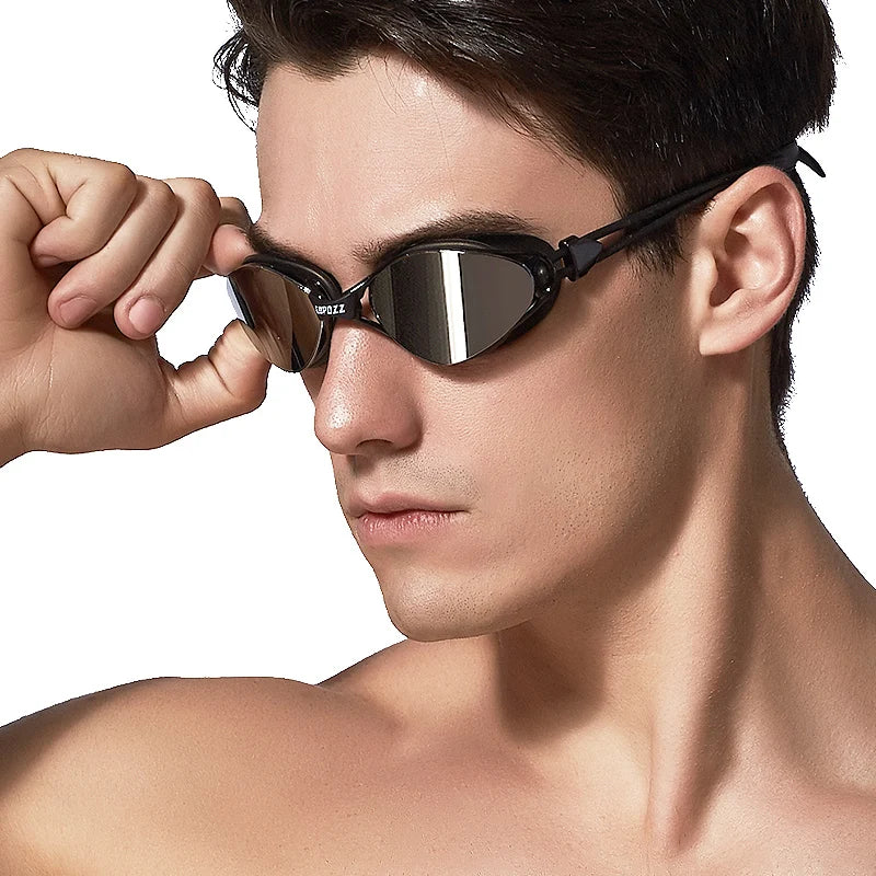 Lunettes de natation anti-buée pour hommes et femmes, protection UV, réglables, professionnelles, étanches, imperméables COPOZZ