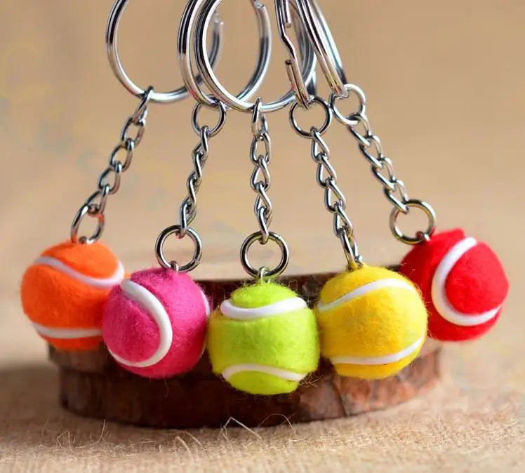 Porte-clés mini balle de tennis, pendentif de sac