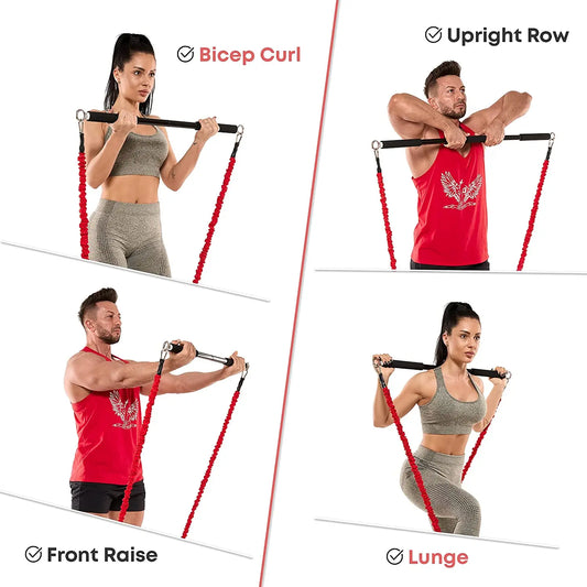 Kit bandes résistance + barre — Pilates & yoga