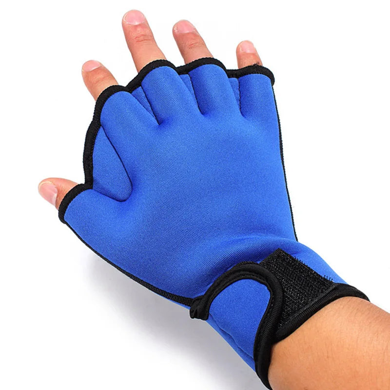 1 paire de gants de natation, Fitness aquatique, résistance à l'eau, Aqua Fit, entraînement à la pagaie, sans doigts, BN99