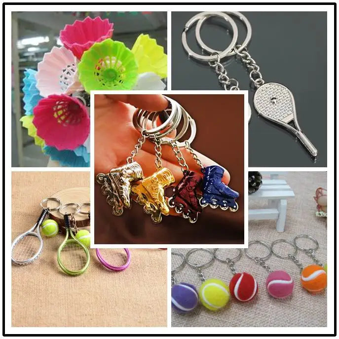 Porte-clés mini balle de tennis, pendentif de sac