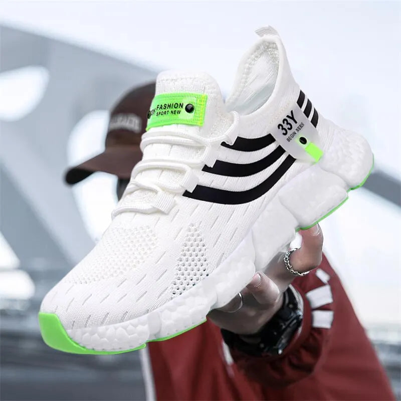  Homme - Chaussures de sport décontractées pour sport, baskets légères, chaussures de course en maille respirante, chaussures de tennis de jogging