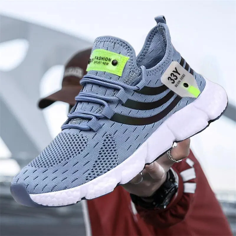  Homme - Chaussures de sport décontractées pour sport, baskets légères, chaussures de course en maille respirante, chaussures de tennis de jogging