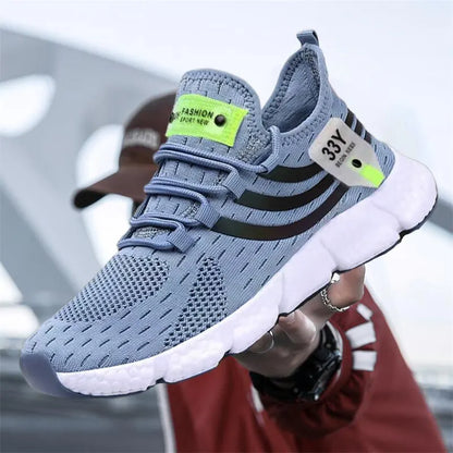  Homme - Chaussures de sport décontractées pour sport, baskets légères, chaussures de course en maille respirante, chaussures de tennis de jogging