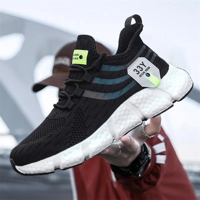  Homme - Chaussures de sport décontractées pour sport, baskets légères, chaussures de course en maille respirante, chaussures de tennis de jogging