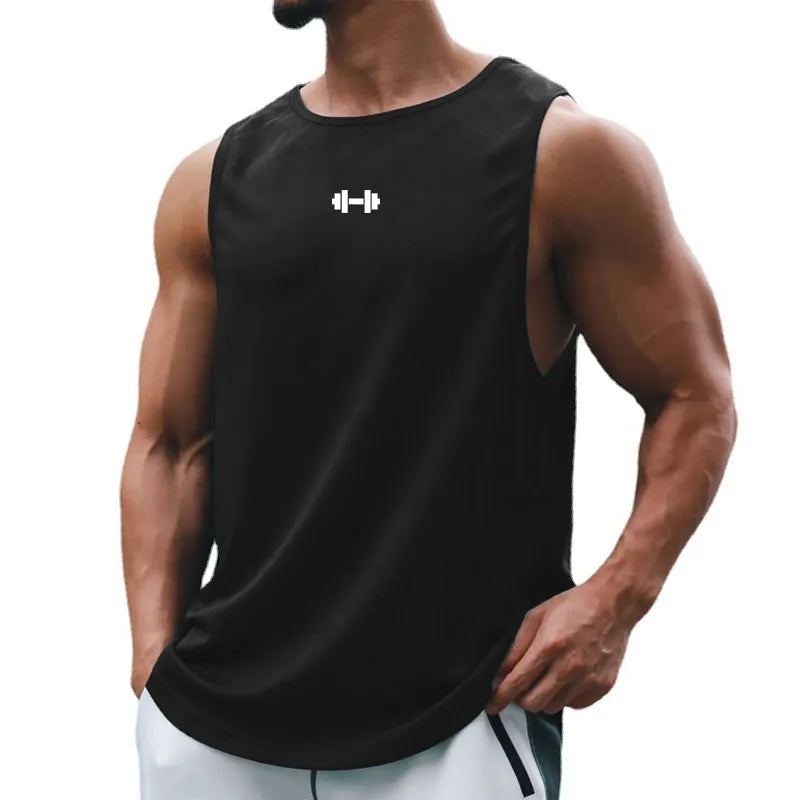  Homme - Débardeur, col rond d'entraînement de fitness pour hommes, musculation, Slim Fit, gym