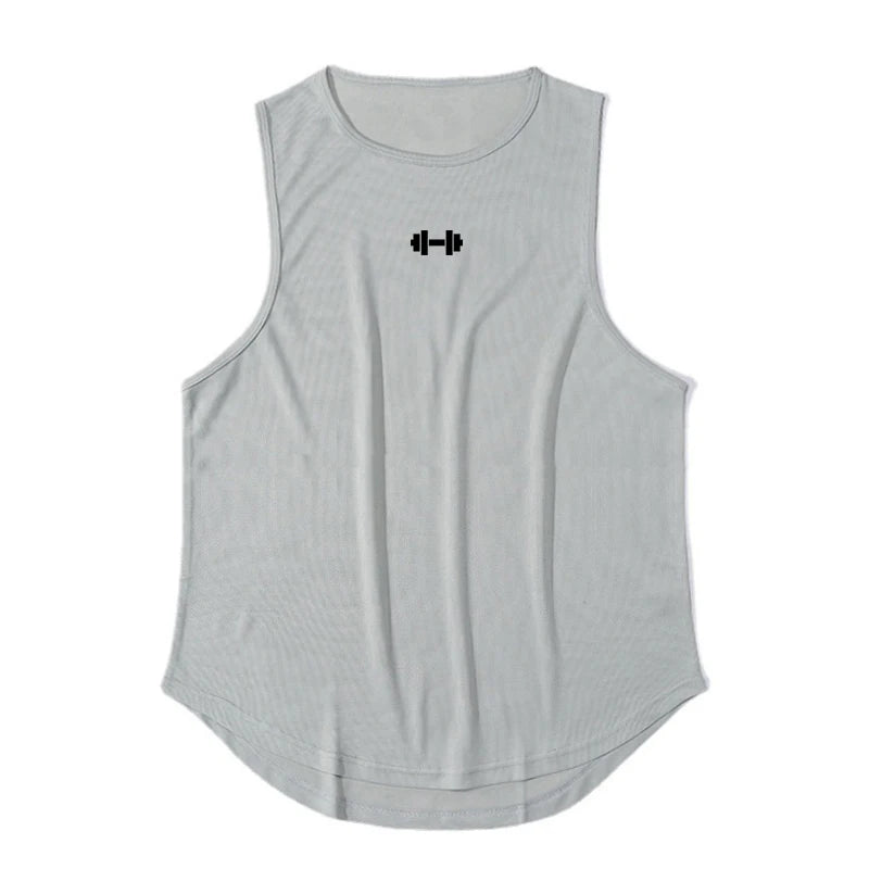  Homme - Débardeur, col rond d'entraînement de fitness pour hommes, musculation, Slim Fit, gym