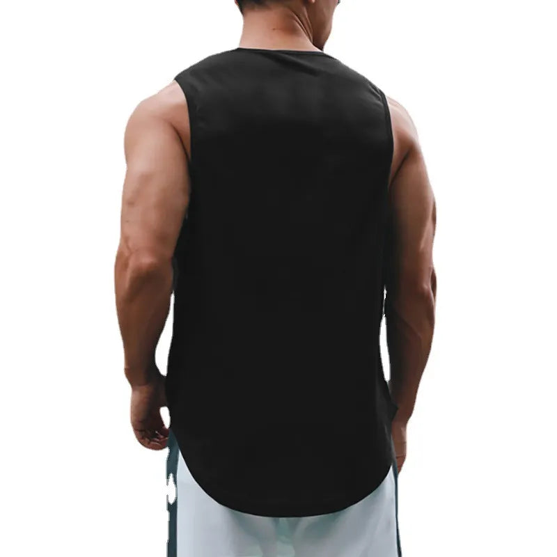  Homme - Débardeur, col rond d'entraînement de fitness pour hommes, musculation, Slim Fit, gym 