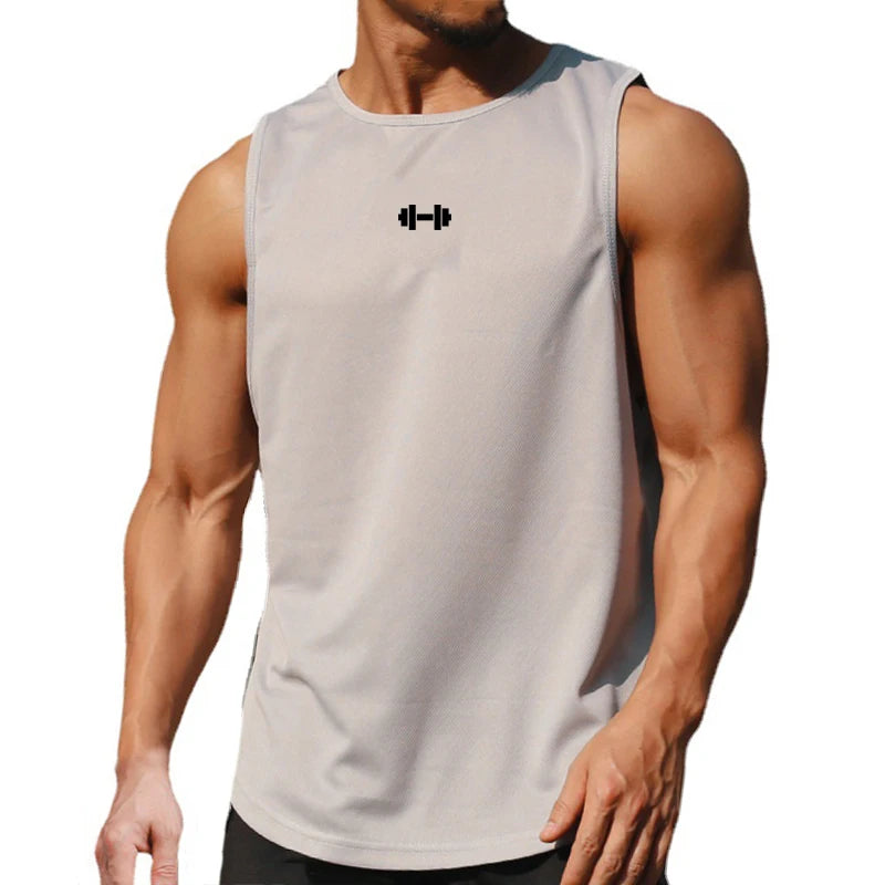  Homme - Débardeur, col rond d'entraînement de fitness pour hommes, musculation, Slim Fit, gym