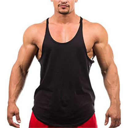  Homme - Débardeur, col rond d'entraînement de fitness pour hommes, musculation, Slim Fit, gym