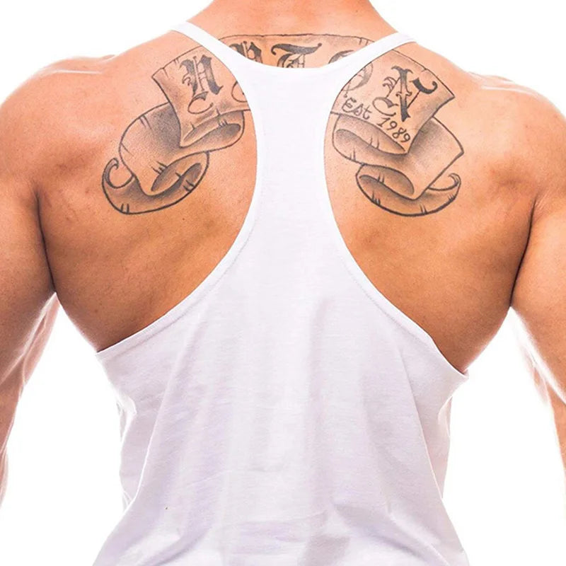  Homme - Débardeur d'entraînement musculaire pour hommes, vêtements de gymnastique