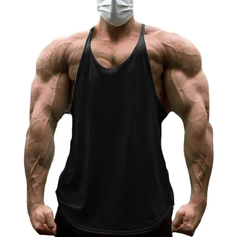  Homme - Débardeur d'entraînement musculaire pour hommes, vêtements de gymnastique