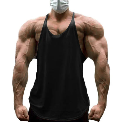  Homme - Débardeur d'entraînement musculaire pour hommes, vêtements de gymnastique