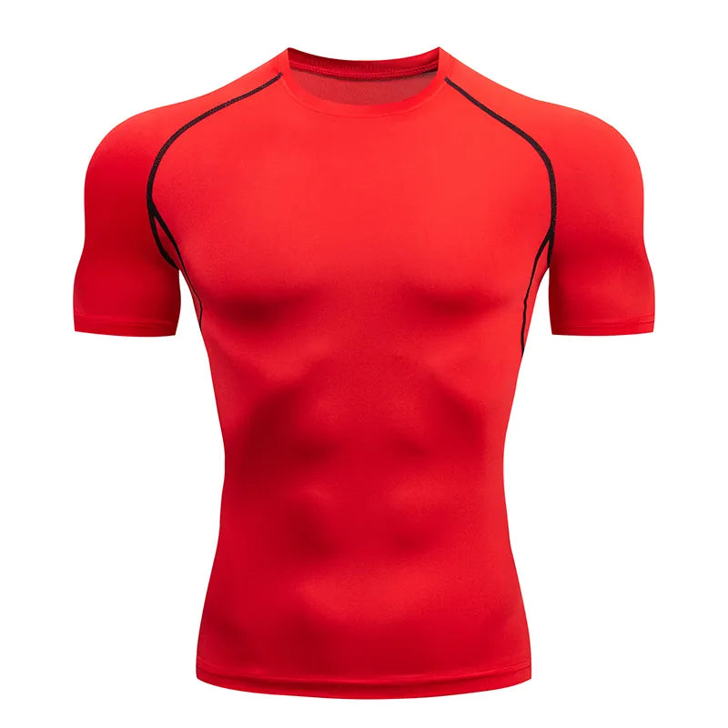 Homme - T-shirt de sport, compression à manches courtes