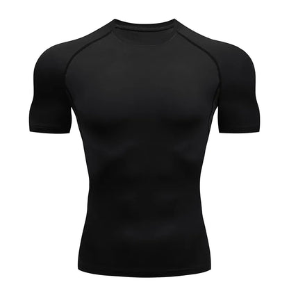 Homme - T-shirt de sport, compression à manches courtes