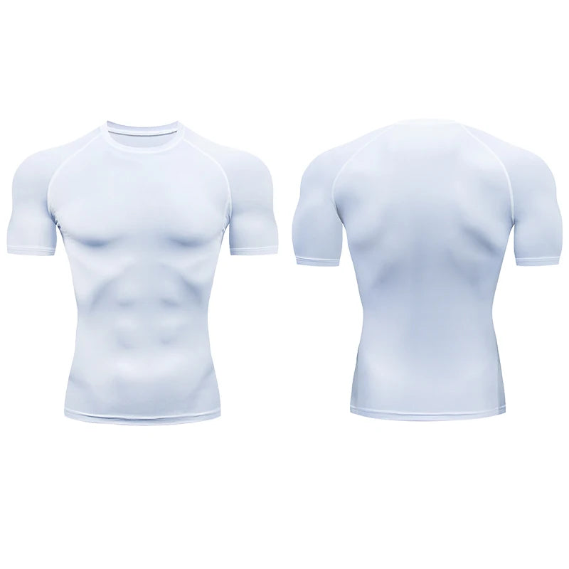 Homme - T-shirt de sport, compression à manches courtes