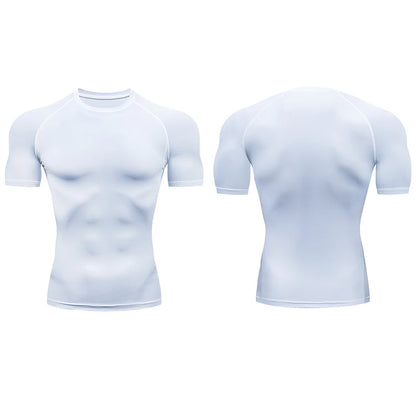 Homme - T-shirt de sport, compression à manches courtes