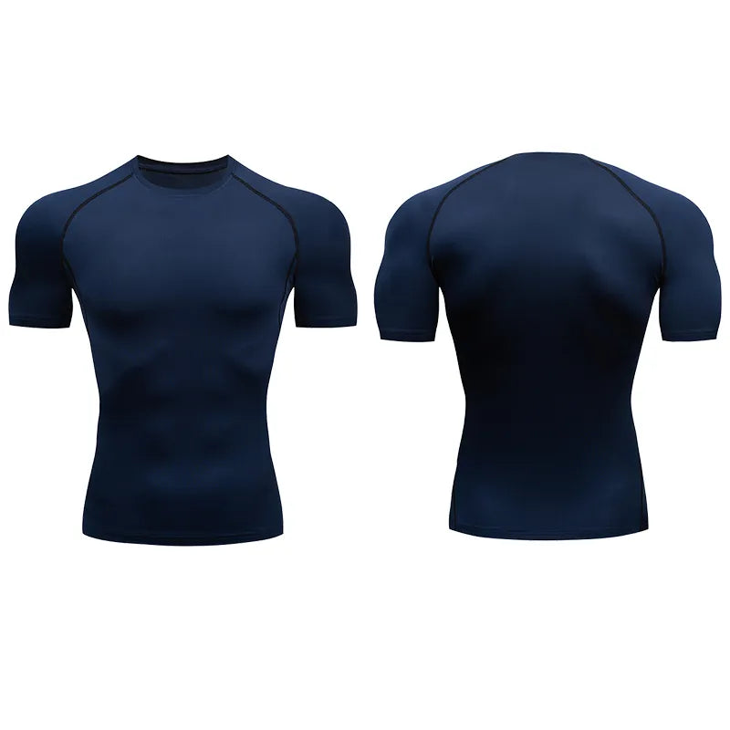 Homme - T-shirt de sport, compression à manches courtes