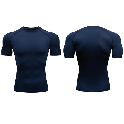 Homme - T-shirt de sport, compression à manches courtes