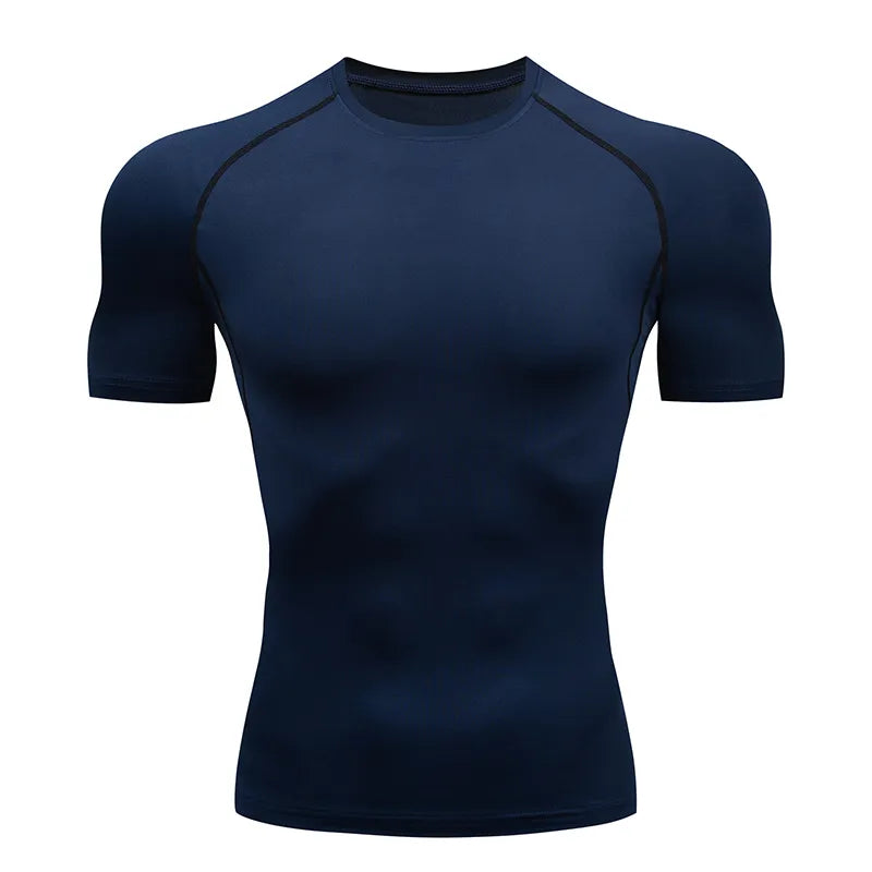 Homme - T-shirt de sport, compression à manches courtes