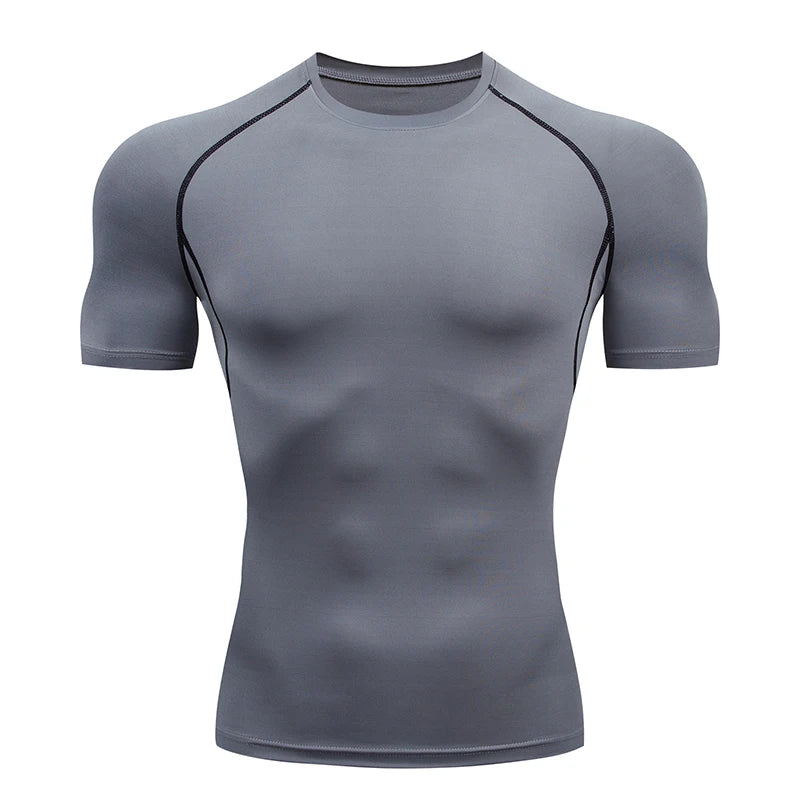 Homme - T-shirt de sport, compression à manches courtes