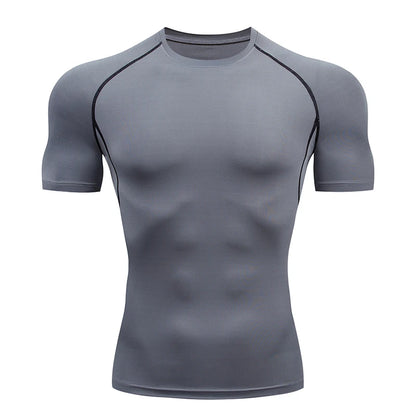 Homme - T-shirt de sport, compression à manches courtes