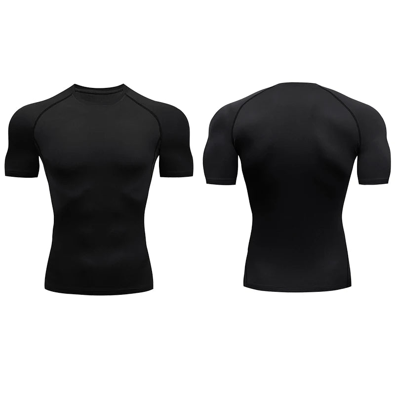Homme - T-shirt de sport, compression à manches courtes