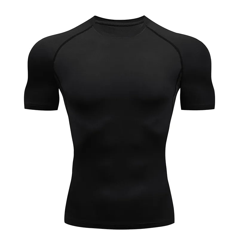 Homme - T-shirt de sport, compression à manches courtes