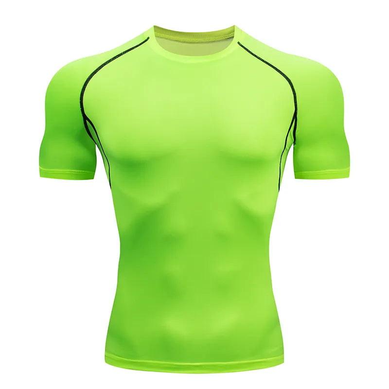 Homme - T-shirt de sport, compression à manches courtes