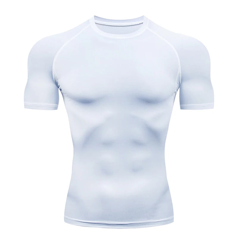 Homme - T-shirt de sport, compression à manches courtes