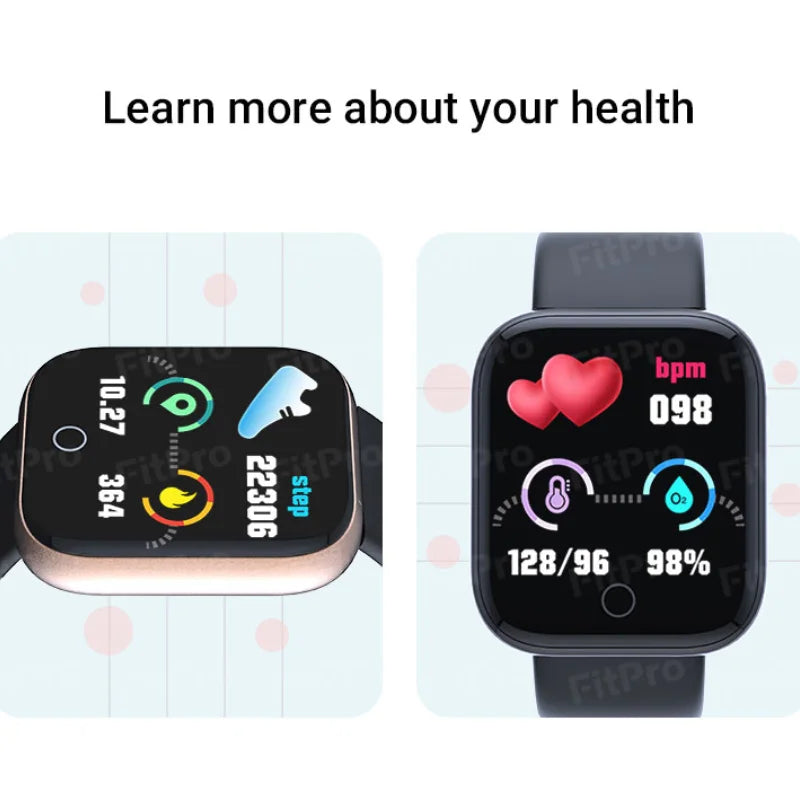 Montre numérique intelligente pour hommes et femmes, rappel d'appel Bluetooth, caméra à distance, surveillance de la fréquence cardiaque, montre-bracelet de sport pour enfants, multifonctions