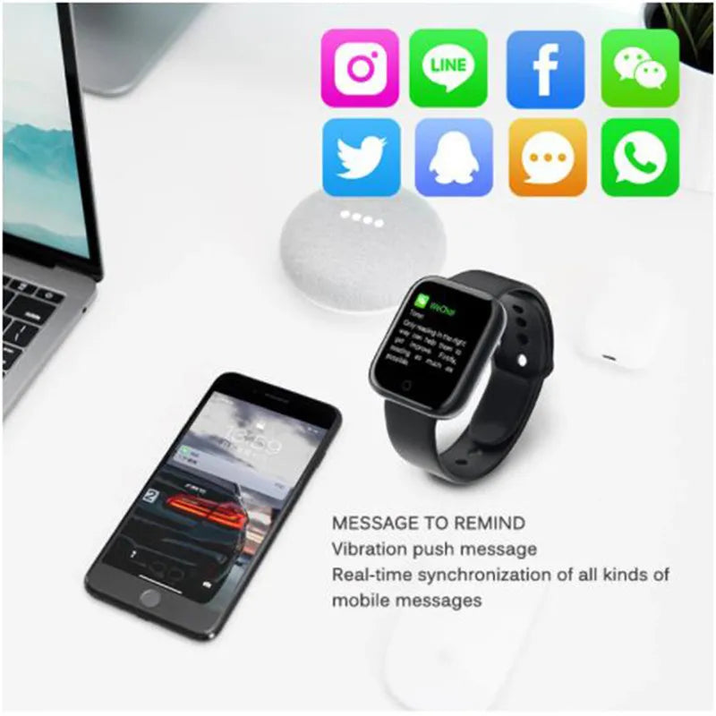 Montre numérique intelligente pour hommes et femmes, rappel d'appel Bluetooth, caméra à distance, surveillance de la fréquence cardiaque, montre-bracelet de sport pour enfants, multifonctions