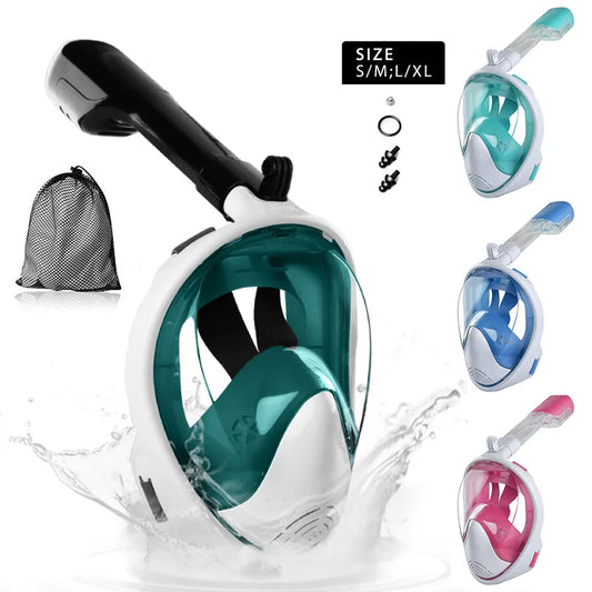 Masque complet de plongée sous-marine anti-buée pour adulte, snorkeling