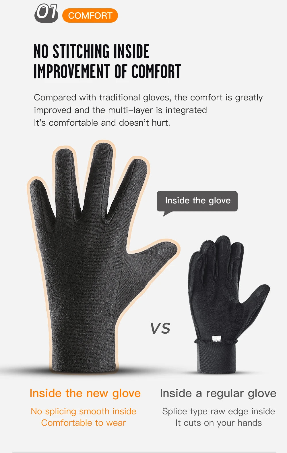 Gants d'hiver imperméables pour ski, cyclisme, course