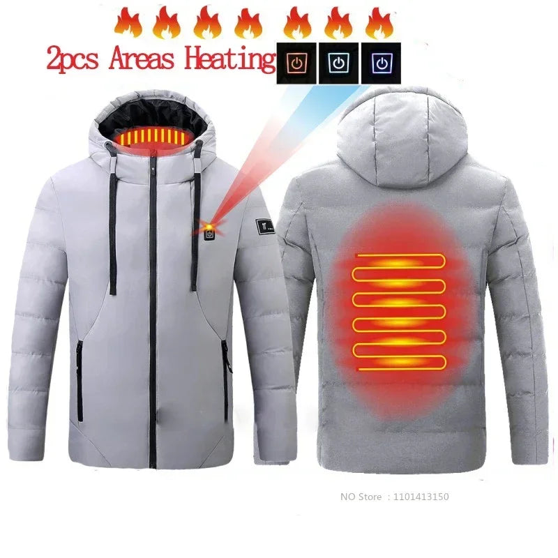 Veste thermiques de ski d'hiver à capuche, électrique, imperméables