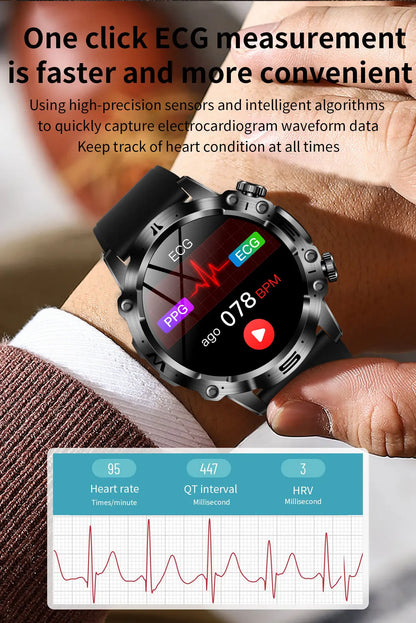 Montre intelligente de sport professionnelle, luxe, mesure sucre dans le sang, lipides, acide urique, pression artérielle, appel BT, montre intelligente, appel bluetooth, haute qualité