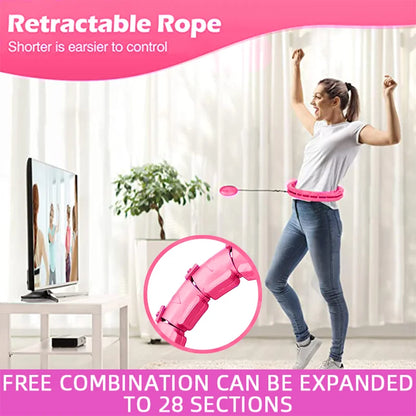 Cerceaux lestés Hula Circle pour adultes, cardio, perte de poids, grande taille pour adultes, exercice intelligent 2 en 1, réglable avec nœuds détachables