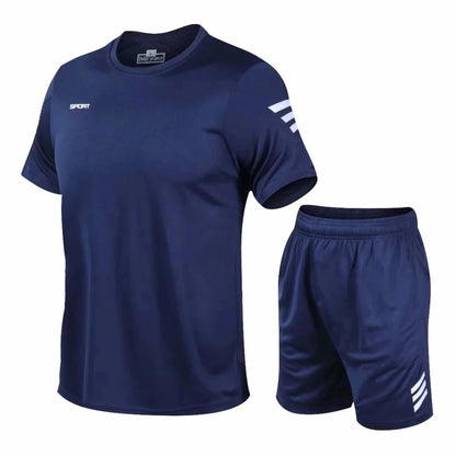 Ensemble de sport de compression pour homme, 2 pièces, tenue de course, de gym, de fitness, d'entraînement, survêtement pour l'été