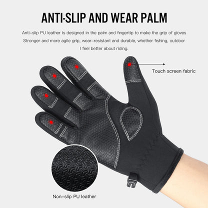 Gants d'hiver imperméables pour ski, cyclisme, course