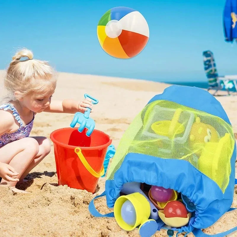 Sac de plage en filet portable pour enfants, rangement de jouets, serviettes, trousse de maquillage, autres